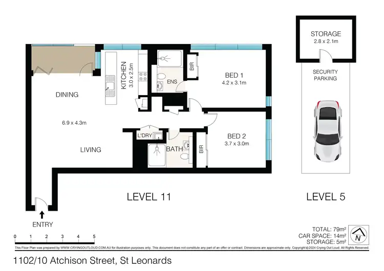 Floorplan of Homely apartment listing, 1102/10 Atchison Street, St Leonards NSW 2065