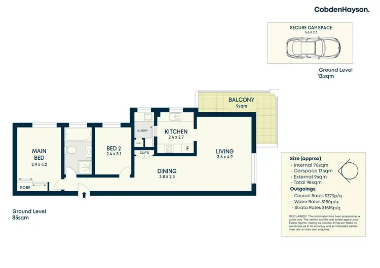 Floorplan of Homely unit listing, 2/438-444 Mowbray Road West, Lane Cove NSW 2066