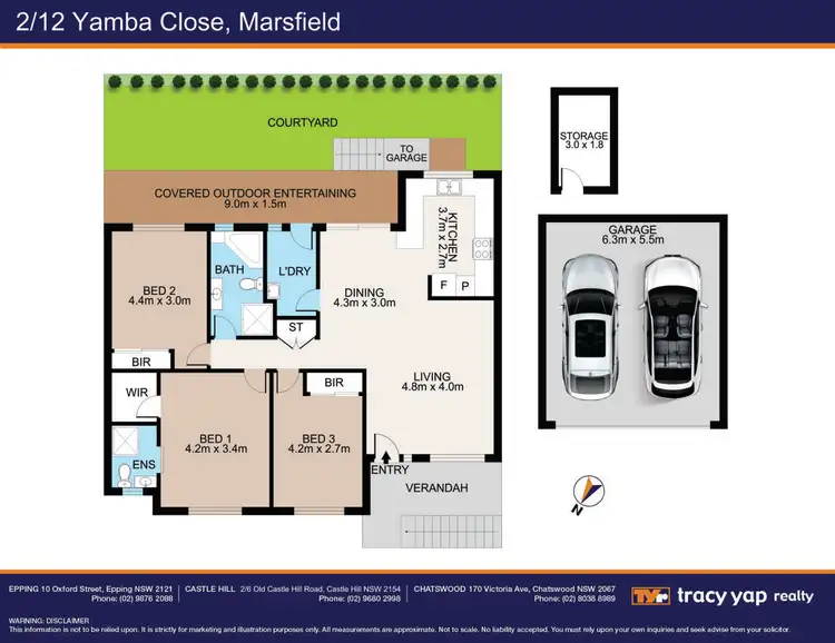 Floorplan of Homely villa listing, 2/12 Yamba Close, Marsfield NSW 2122