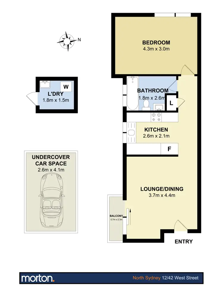 Floorplan of Homely apartment listing, 12/42 West Street, North Sydney NSW 2060