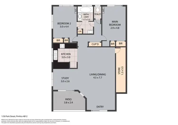 Floorplan of Homely unit listing, 1/50 Park Street, Pimlico QLD 4812