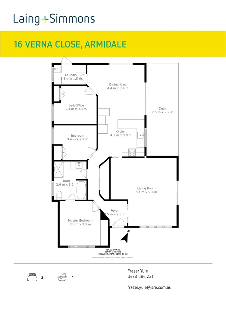 Floorplan of Homely house listing, 16 Verna Close, Armidale NSW 2350