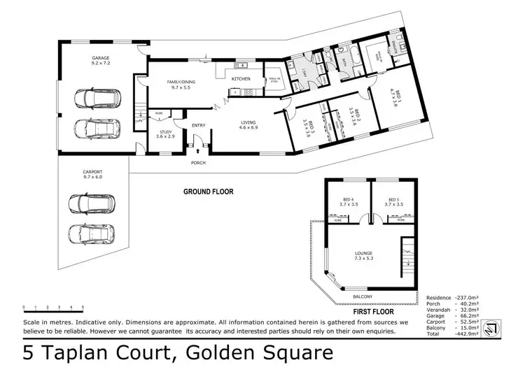 Floorplan of Homely house listing, 5 Taplan Court, Golden Square VIC 3555