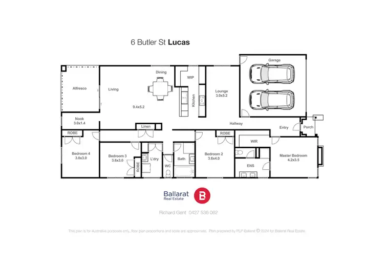 Floorplan of Homely house listing, 6 Butler Street, Lucas VIC 3350