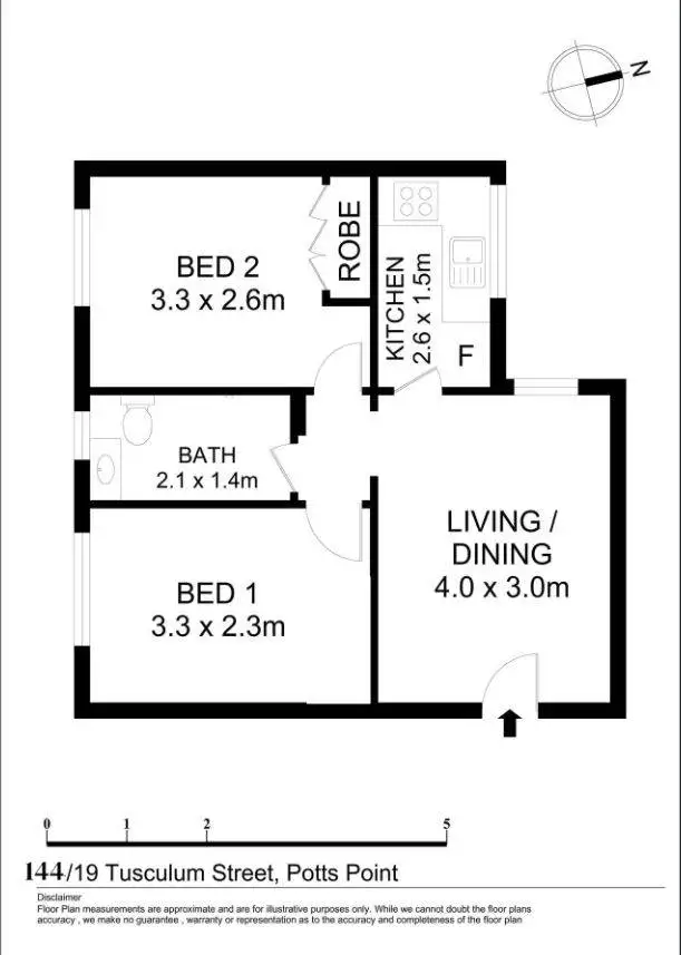 Floorplan of Homely unit listing, 144/19 Tusculum Street, Potts Point NSW 2011