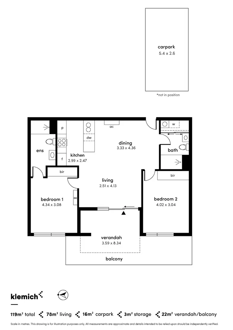 Floorplan of Homely unit listing, 112/89 Buchanan Drive, Woodforde SA 5072