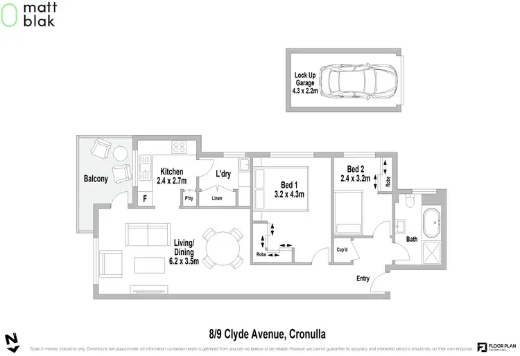 Floorplan of Homely apartment listing, 8/9 Clyde Avenue, Cronulla NSW 2230