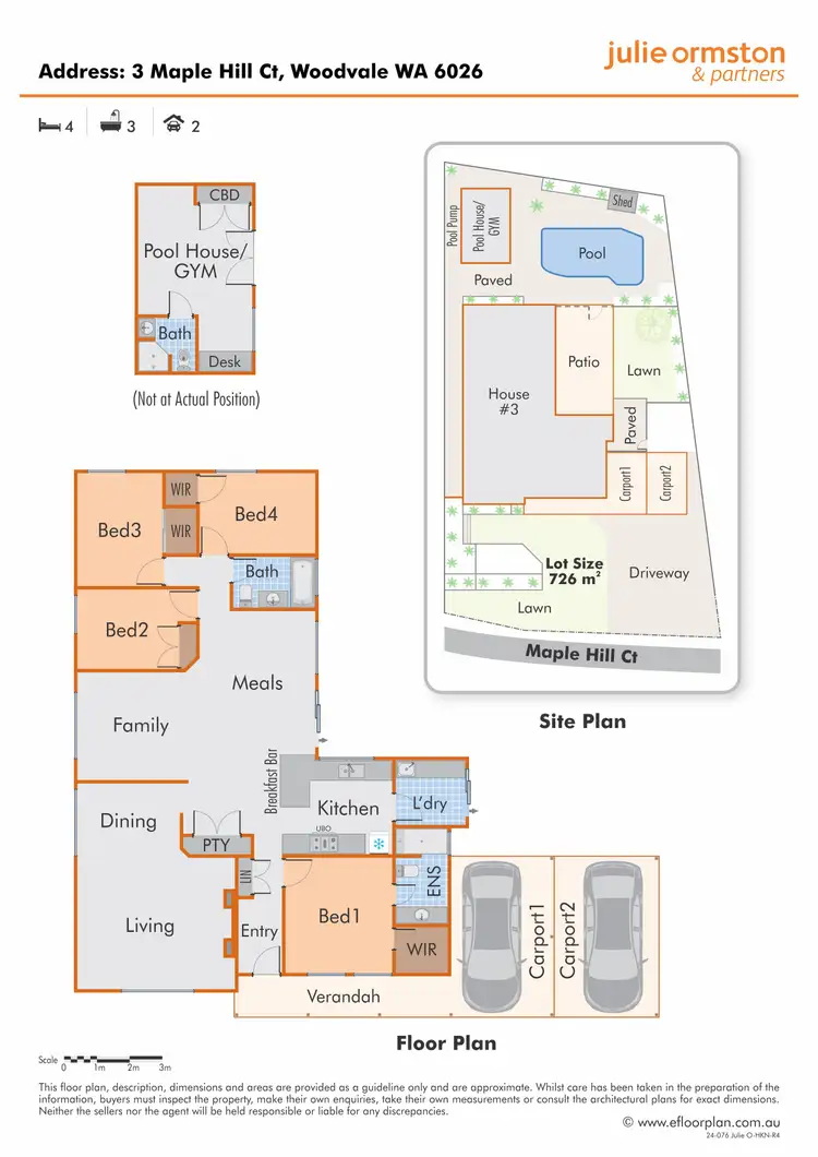 Floorplan of Homely house listing, 3 Maple Hill Court, Woodvale WA 6026