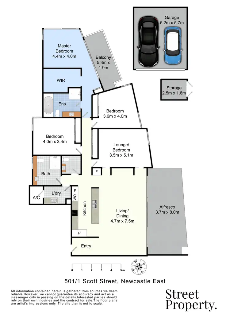 Floorplan of Homely apartment listing, 501/1 Scott Street, Newcastle East NSW 2300
