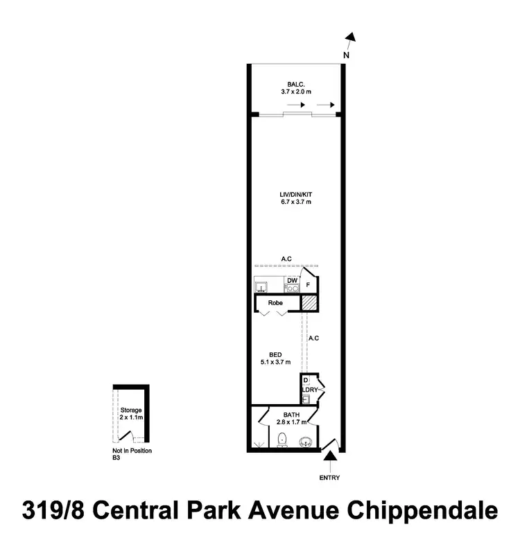 Floorplan of Homely apartment listing, 319/8 Central Park Avenue, Chippendale NSW 2008