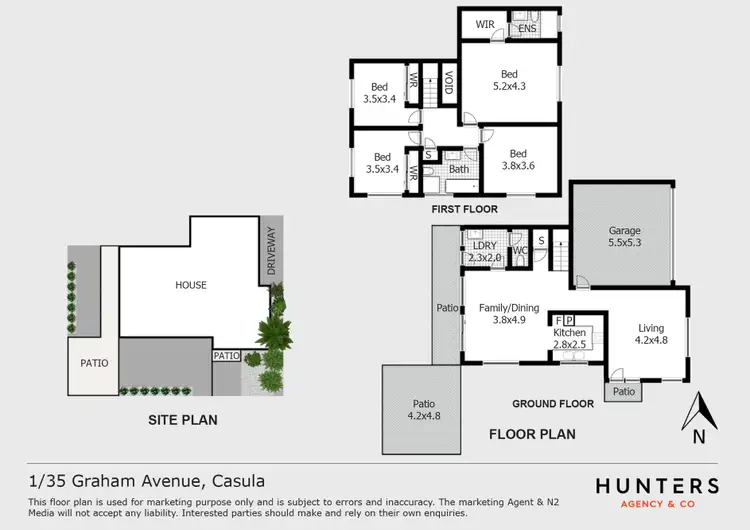 Floorplan of Homely townhouse listing, 1/35 Graham Avenue, Casula NSW 2170