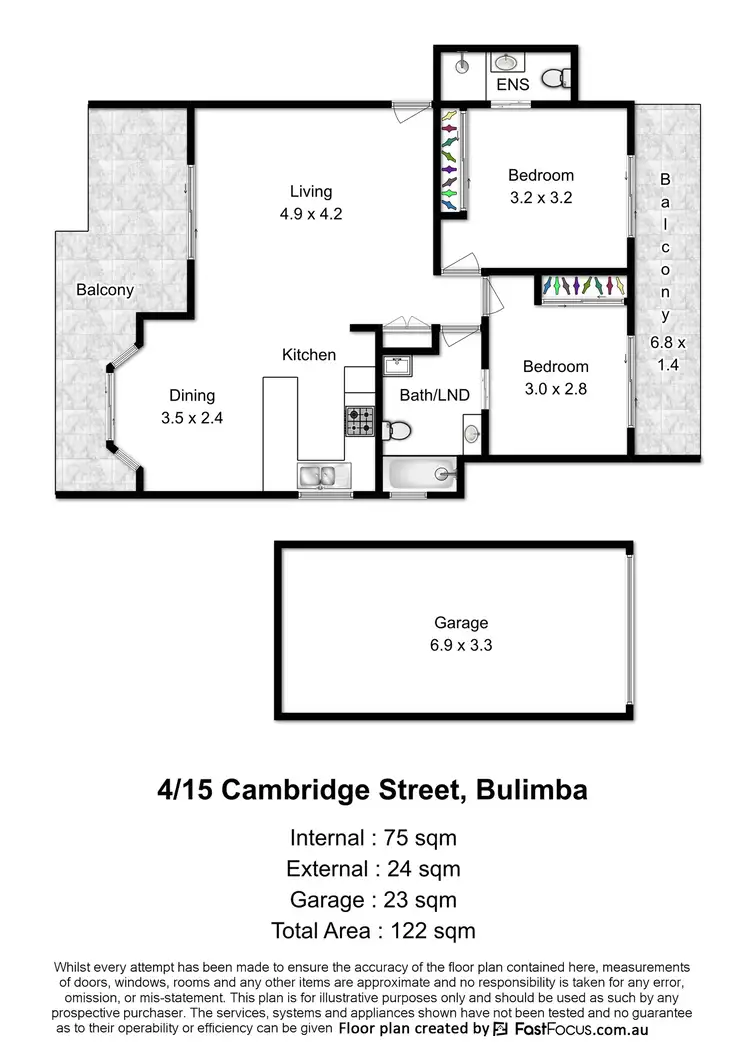 Floorplan of Homely apartment listing, 4/15 Cambridge Street, Bulimba QLD 4171