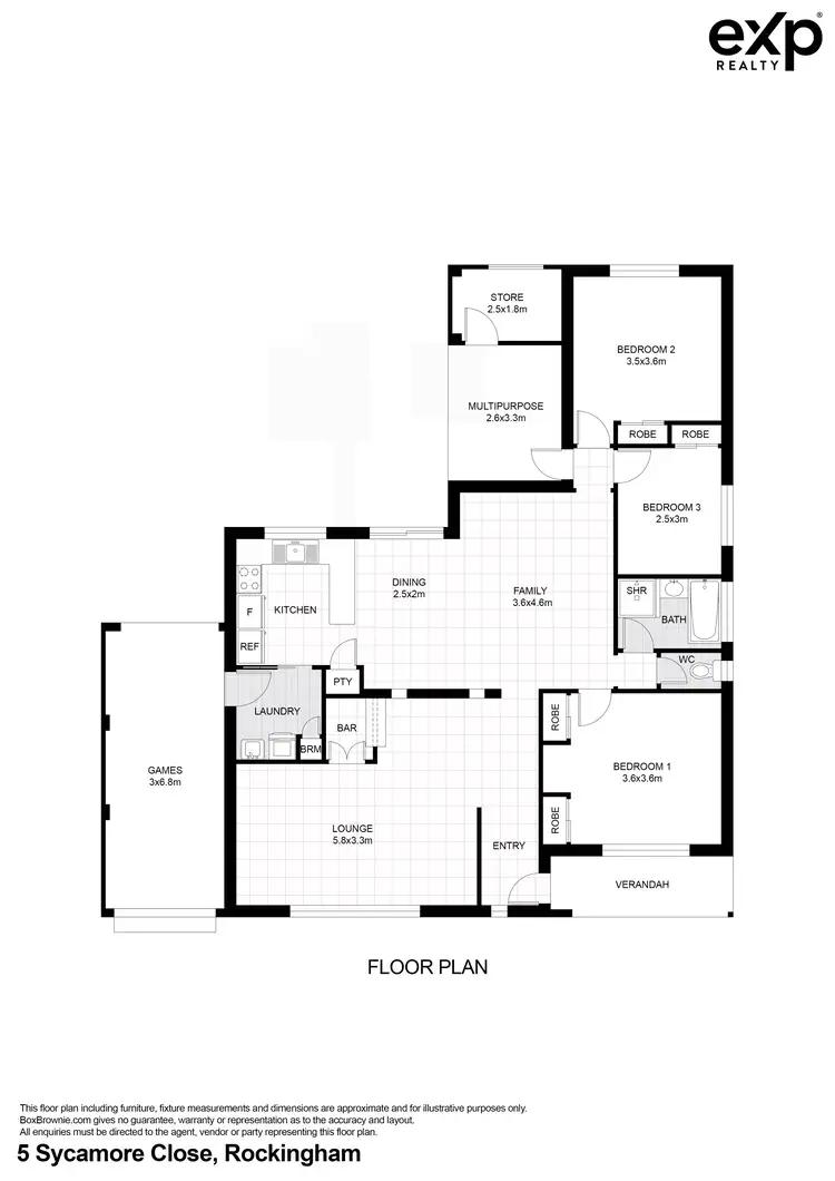 Floorplan of Homely house listing, 5 Sycamore Close, Rockingham WA 6168