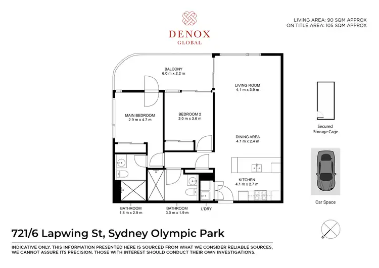 Floorplan of Homely apartment listing, 721/6 Lapwing Street, Wentworth Point NSW 2127