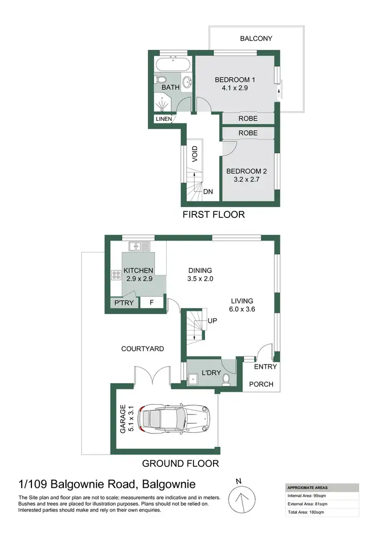 Floorplan of Homely townhouse listing, 1/109 Balgownie Road, Balgownie NSW 2519