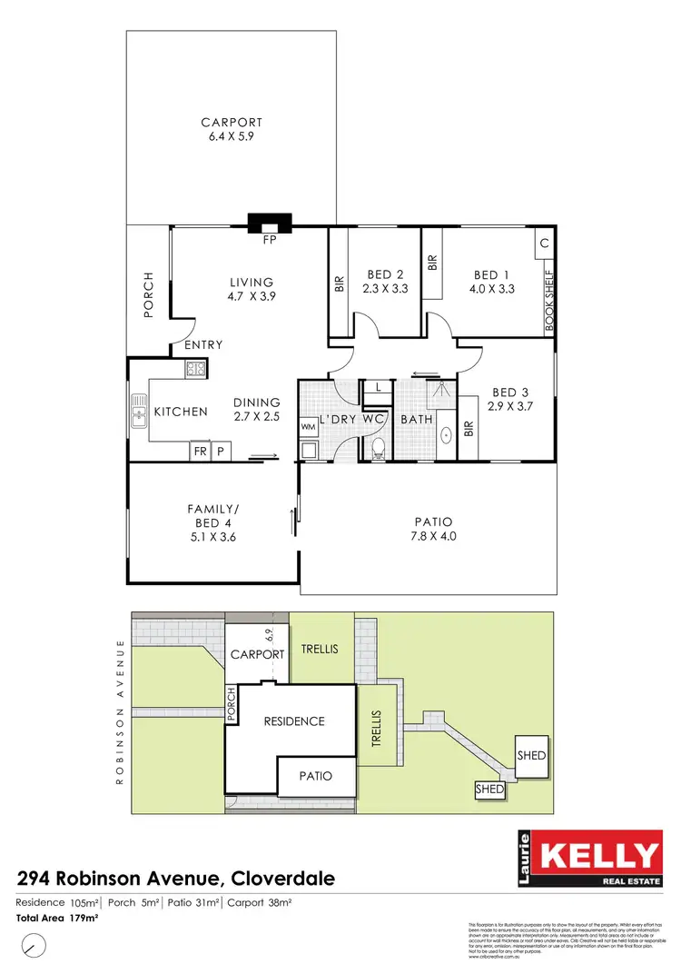 Floorplan of Homely house listing, 294 Robinson Avenue, Cloverdale WA 6105