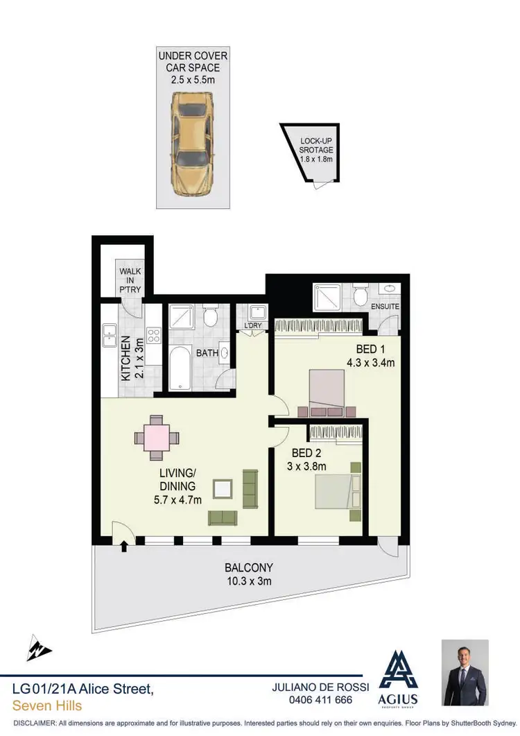 Floorplan of Homely apartment listing, LG01/21A Alice Street, Seven Hills NSW 2147