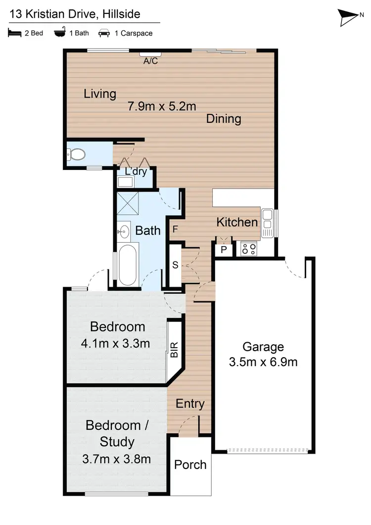 Floorplan of Homely house listing, 13 Kristian Drive, Hillside VIC 3037