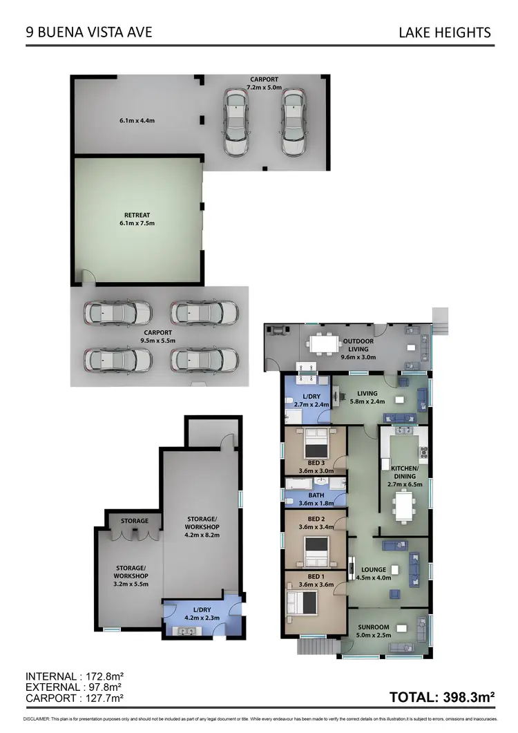 Floorplan of Homely house listing, 9 Buena Vista Avenue, Lake Heights NSW 2502
