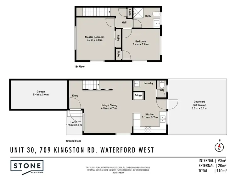 Floorplan of Homely townhouse listing, 30/709 Kingston Road, Waterford West QLD 4133