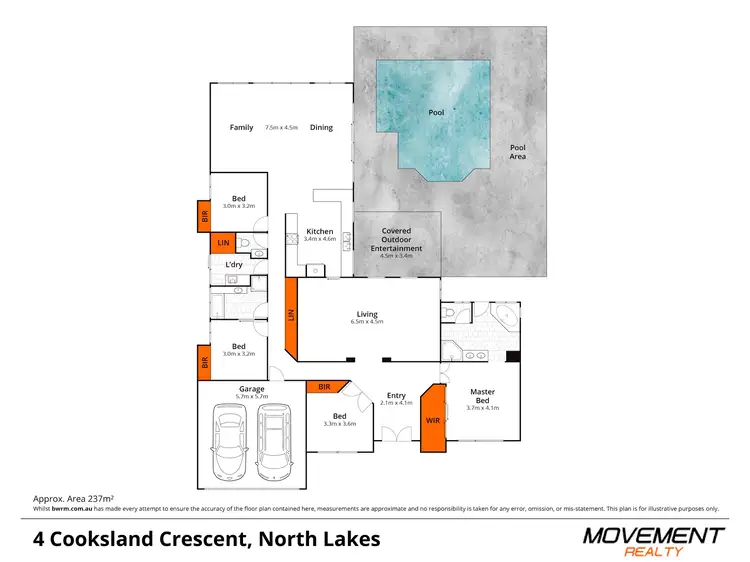 Floorplan of Homely house listing, 4 Cooksland Crescent, North Lakes QLD 4509