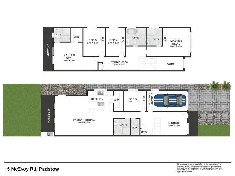 Floorplan of Homely semi-detached listing, 5 McEvoy Road, Padstow NSW 2211