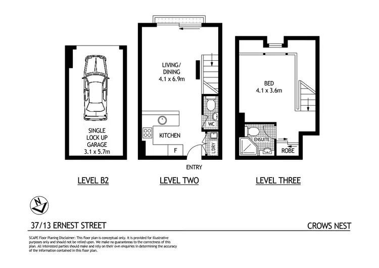 Floorplan of Homely apartment listing, 37/13 Ernest Street, Crows Nest NSW 2065