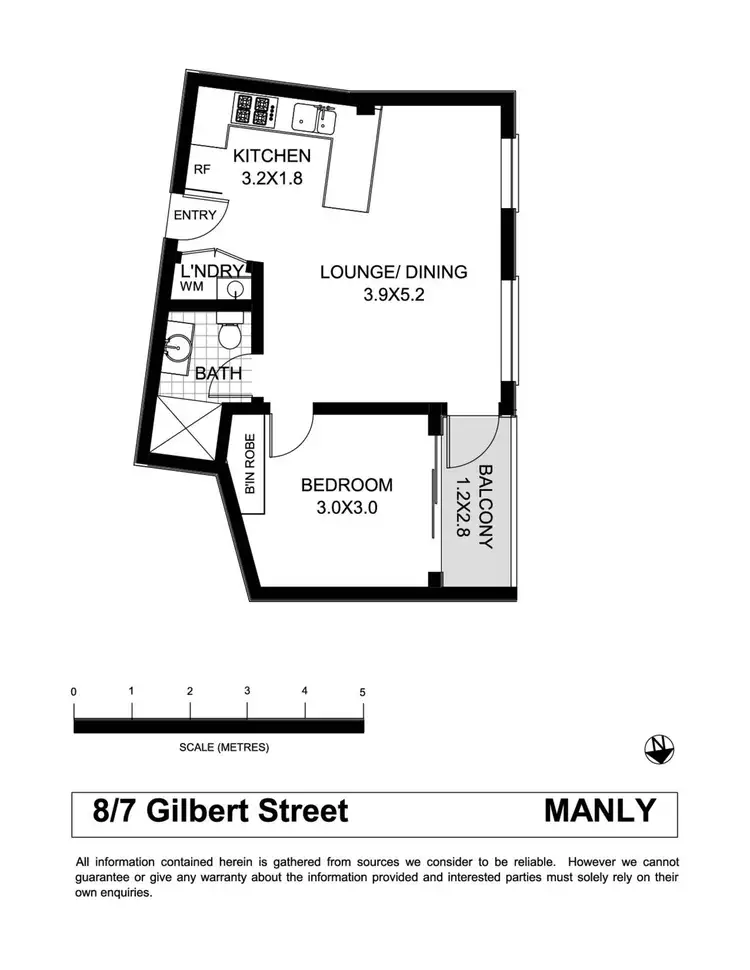 Floorplan of Homely unit listing, 8/7 Gilbert Street, Manly NSW 2095