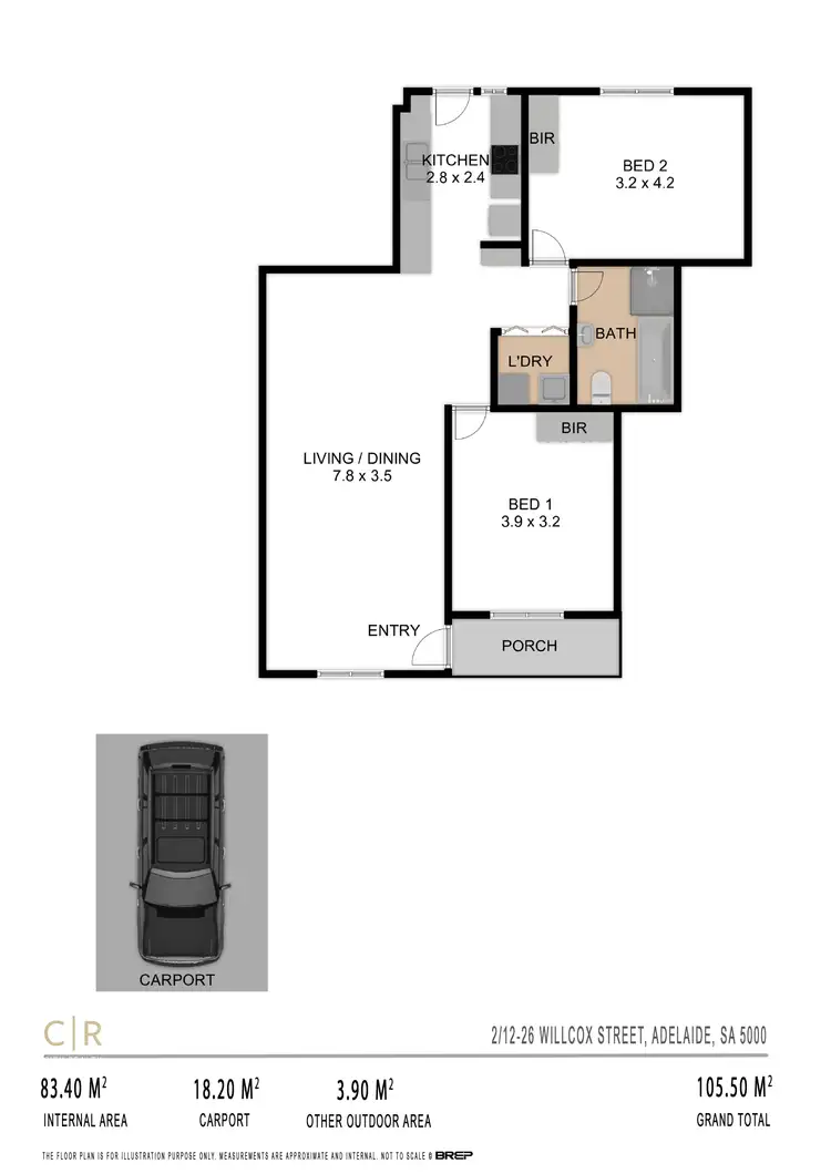 Floorplan of Homely unit listing, 2/12-26 Wilcox Street, Adelaide SA 5000
