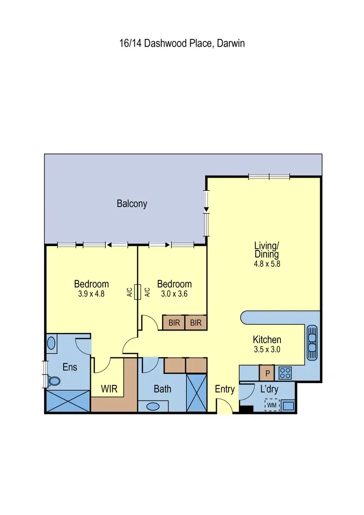 Floorplan of Homely unit listing, 16/14 Dashwood Place, Darwin City NT 800