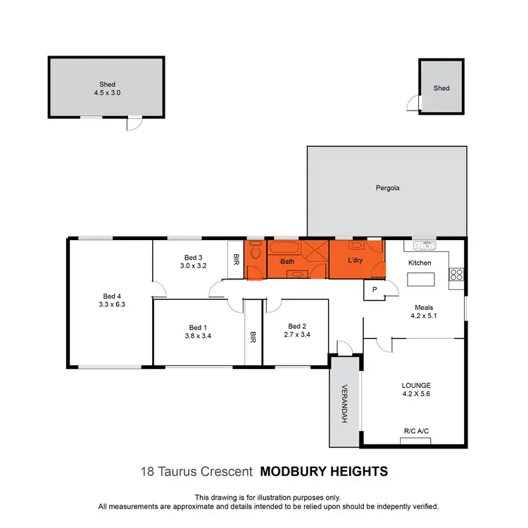 Floorplan of Homely house listing, 18 Taurus Crescent, Modbury Heights SA 5092
