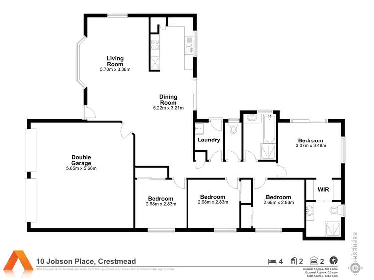 Floorplan of Homely house listing, 10 Jobson Place, Crestmead QLD 4132