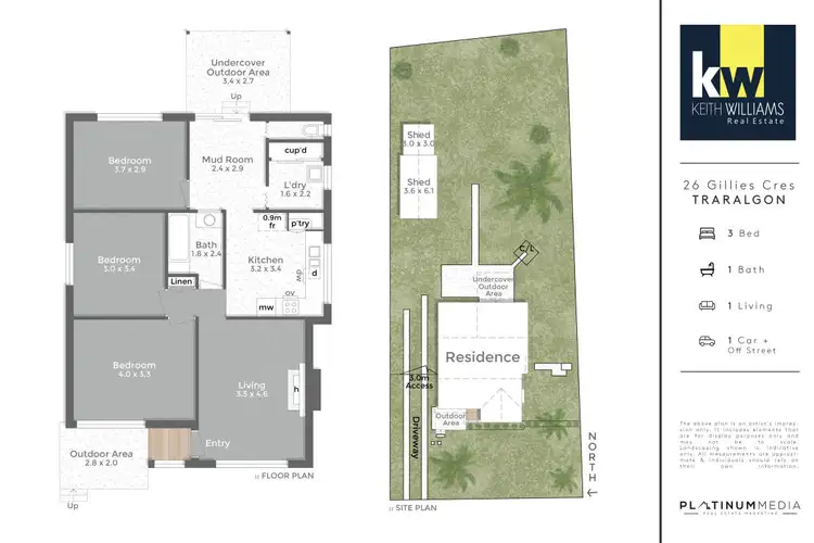 Floorplan of Homely house listing, 26 Gillies Crescent, Traralgon VIC 3844