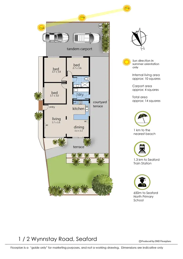 Floorplan of Homely unit listing, 1/2 Wynnstay Road, Seaford VIC 3198