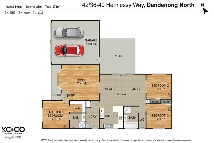 Floorplan of Homely unit listing, 42/36-40 Hennessy Way, Dandenong North VIC 3175