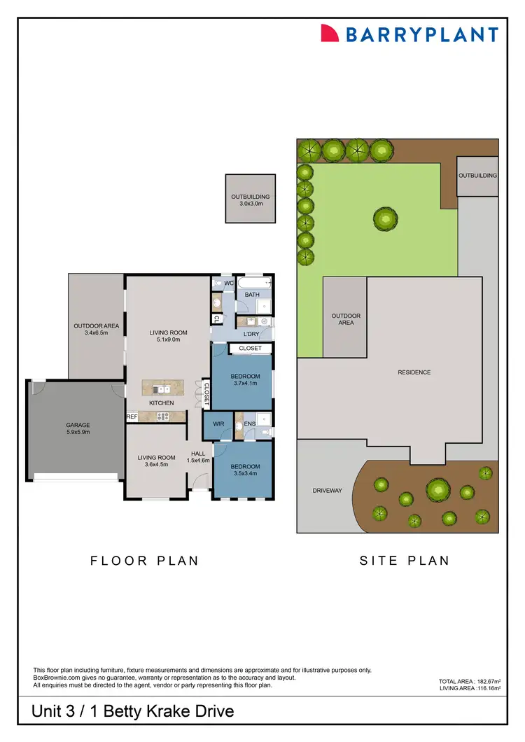 Floorplan of Homely townhouse listing, 3/1 Betty Krake Drive, Red Cliffs VIC 3496