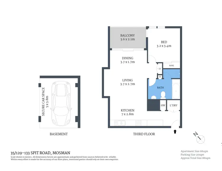 Floorplan of Homely apartment listing, 35/129-133 Spit Road, Mosman NSW 2088