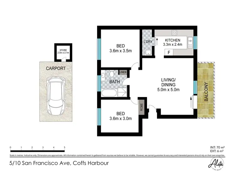 Floorplan of Homely unit listing, 5/10 San Francisco Avenue, Coffs Harbour NSW 2450