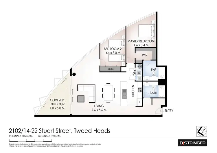 Floorplan of Homely unit listing, 2102/14-22 Stuart Street, Tweed Heads NSW 2485