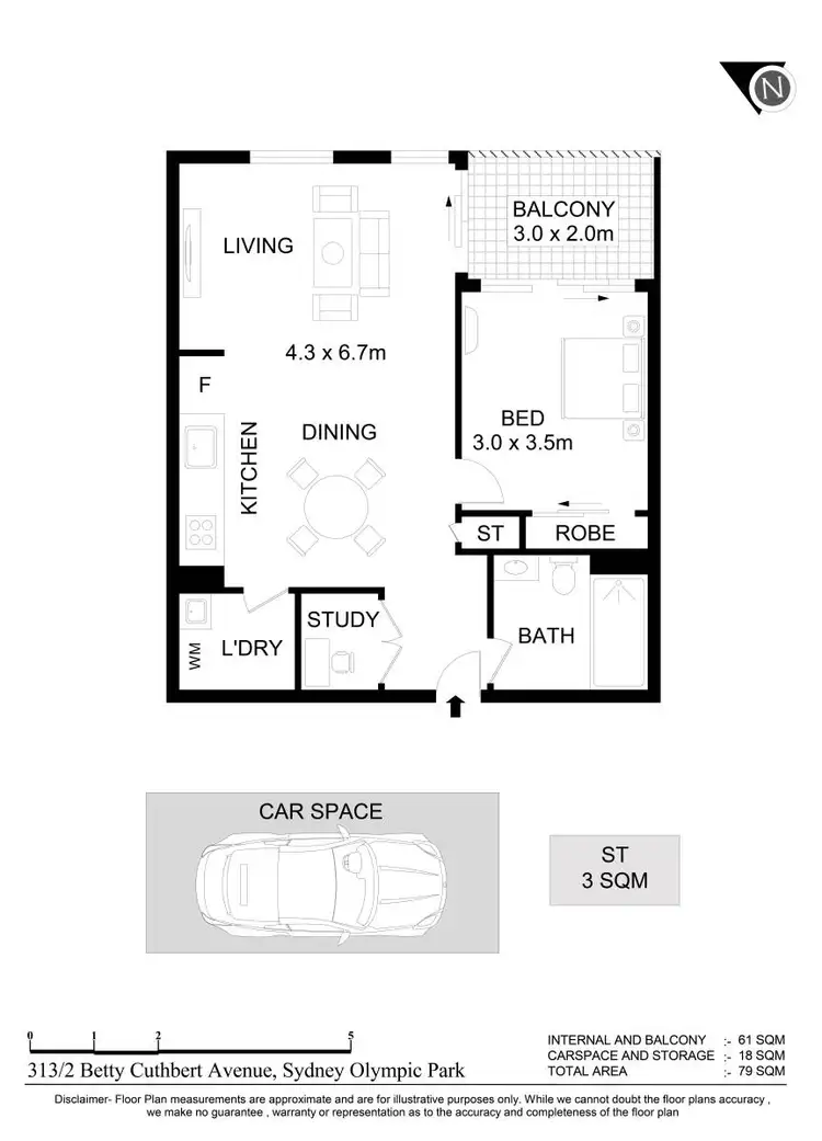 Floorplan of Homely apartment listing, 313/2 Betty Cuthbert Avenue, Sydney Olympic Park NSW 2127