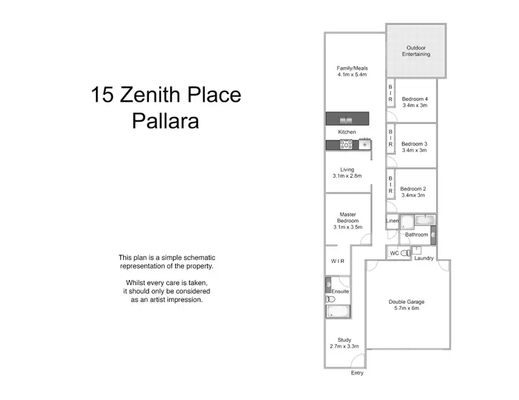 Floorplan of Homely house listing, 15 Zenith Place, Pallara QLD 4110