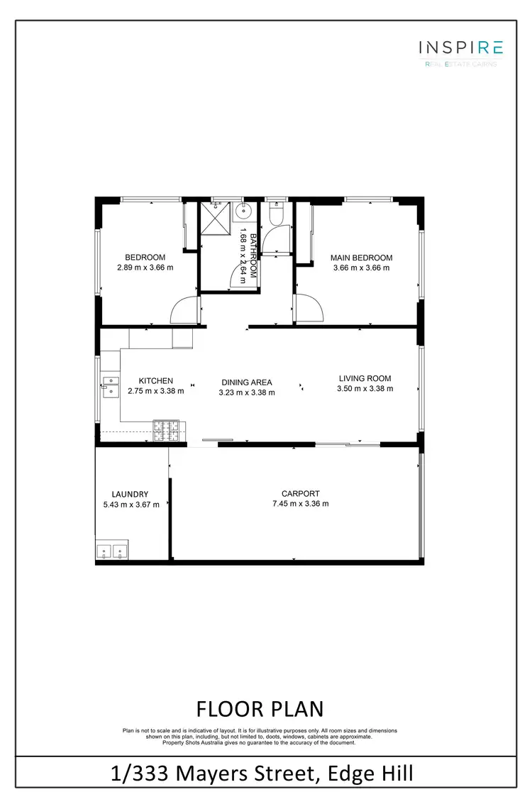 Floorplan of Homely semi-detached listing, 1/333 Mayers Street, Edge Hill QLD 4870