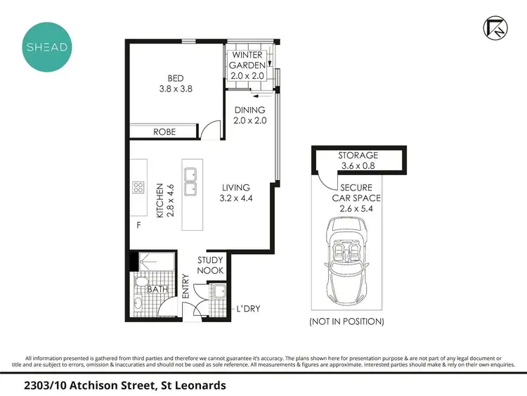 Floorplan of Homely unit listing, 2303/10 Atchison Street, St Leonards NSW 2065