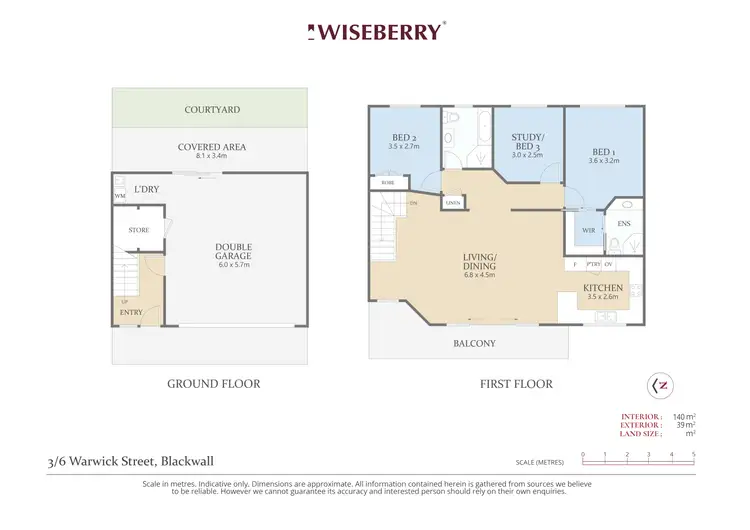 Floorplan of Homely townhouse listing, 3/6 Warwick Street, Blackwall NSW 2256