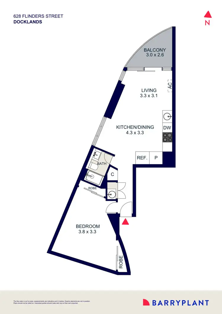 Floorplan of Homely apartment listing, 2401/628 Flinders Street, Docklands VIC 3008