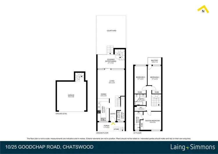 Floorplan of Homely townhouse listing, 10/25 Goodchap Road, Chatswood NSW 2067