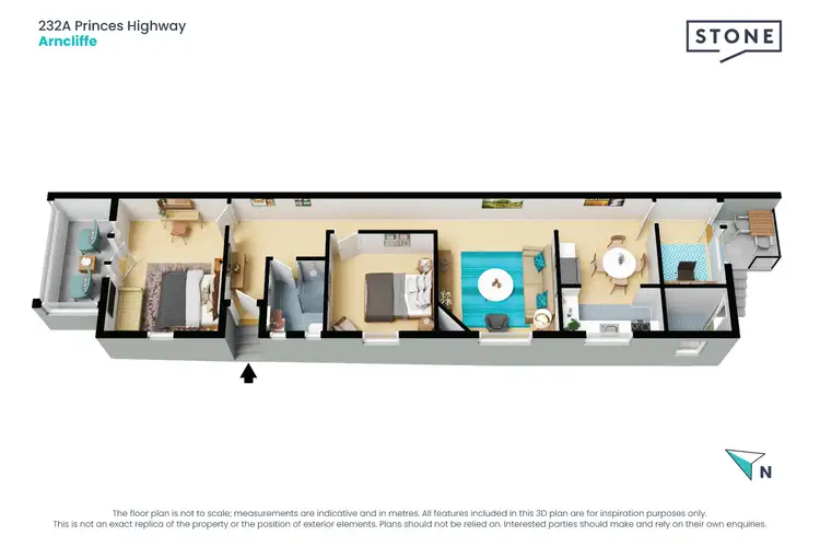 Floorplan of Homely semi-detached listing, 232A Princess Highway, Arncliffe NSW 2205