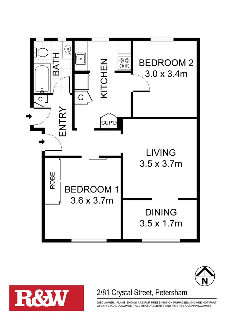 Floorplan of Homely apartment listing, 2/81 Crystal Street, Petersham NSW 2049