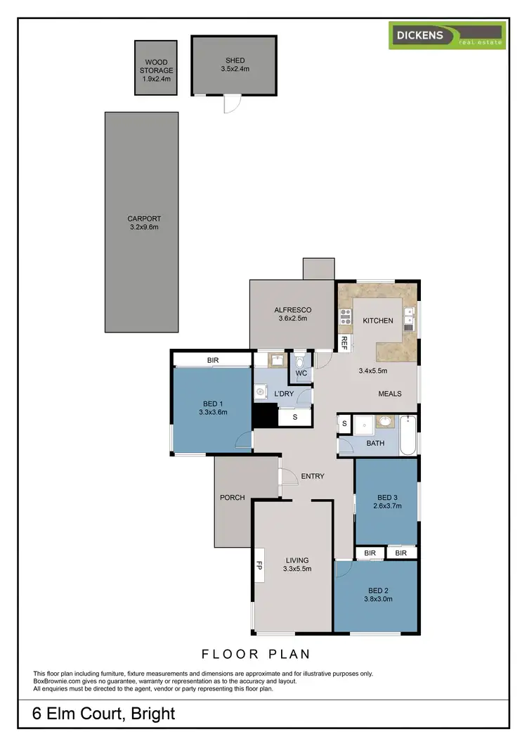 Floorplan of Homely house listing, 6 Elm Court, Bright VIC 3741