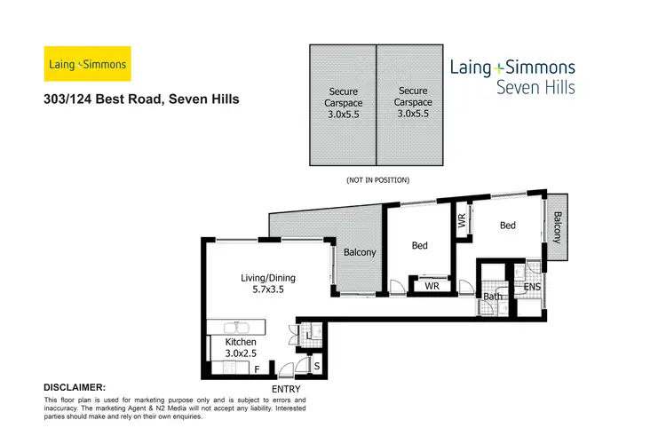 Floorplan of Homely apartment listing, 303/124-132 Best Road, Seven Hills NSW 2147